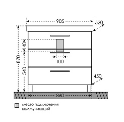 СанТа Мебель для ванной Омега 90 напольная – фотография-4